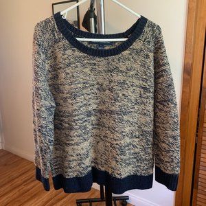 French Connection Woven Knit Crewneck Pullover Sweater Sweatshirt Shirt Women's